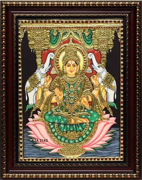 lakshmi-lotus-tanjore-painting