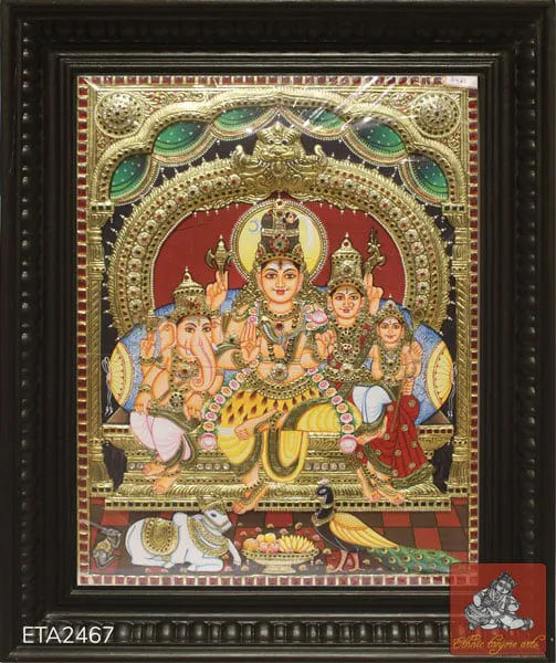 shiva-family-Tanjore-painting