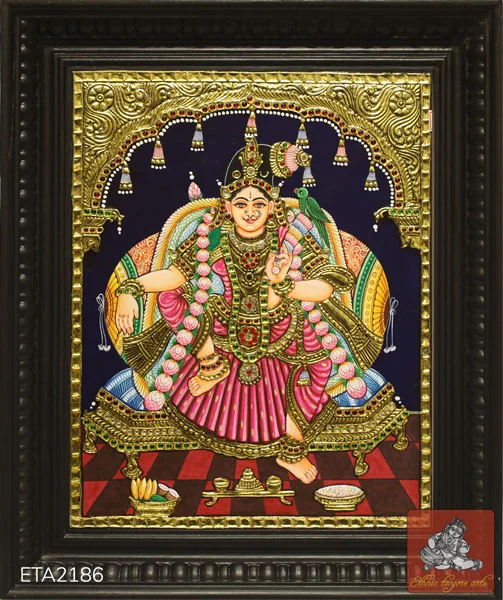 sitting-andal-tanjore-painting