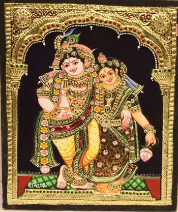 Radha Krishna Tanjore Painting